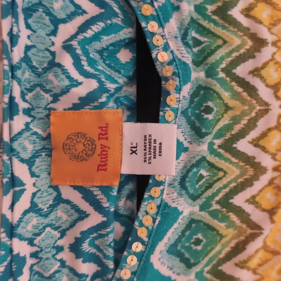 Ruby Rd. Multicolor Chevron Top - Picture 2 of 6